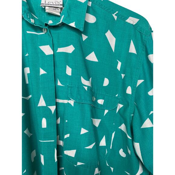 VTG Levi’s Men's Sportswear Abstract Preppy Casual Button Down Shirt Size Large - Picture 2 of 11